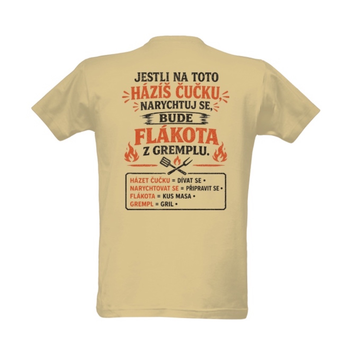 Tričko s potiskem Flákota z gremplu