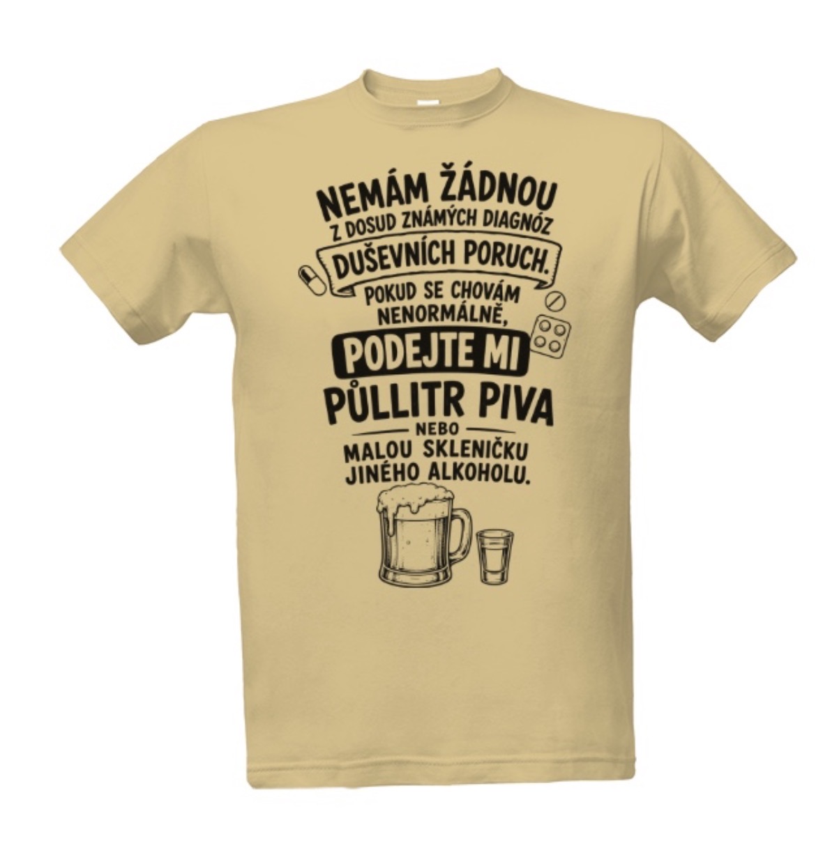 Tričko s potiskem Nemám žádnou diagnózu