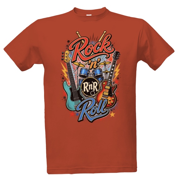 Tričko s potiskem Rock and Roll